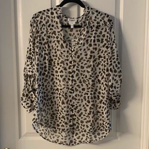 Express leopard print banded bottom top